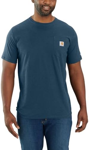 Carhartt Men's Force Relaxed Fit Midweight Short-Sleeve Pocket T-Shirt, Light Huron Heather, XX-Large |