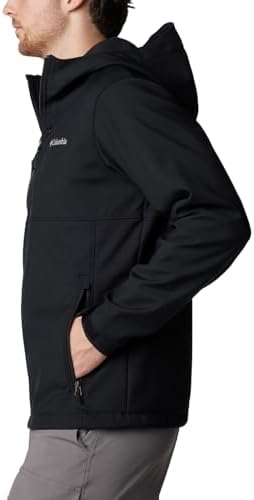 Columbia Mens Ascender II Hooded Softshell Rain Jacket, Black, Small : Sports & Outdoors