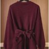 GORGLITTER Women's Wrap Cardigan Deep V Neck Long Sleeve Dressy Sweater Business Casual Outfits Burgundy Large at Amazon Women’s Clothing store