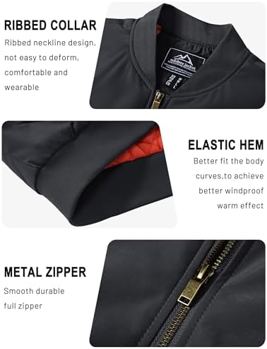 TACVASEN Black Bomber Jacket Men Zip Up Winter Windbreaker Lightweight Softshell Coats Outwear Black, M at Amazon Men’s Clothing store