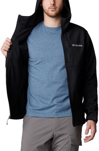Columbia Mens Ascender II Hooded Softshell Rain Jacket, Black, Small : Sports & Outdoors