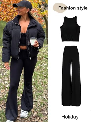 Gihuo Women’s Winter Cropped Puffer Jacket Coat Short Warm Quilted Jacket(Black-M) at Amazon Women's Coats Shop