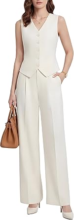 Women's 2-Piece Vest & Pants Set - Wrinkle-Resistant Waistcoat, High-End Business Formal & Casual Trouser Suit