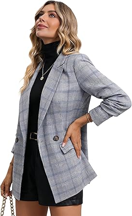 711lJS15gmL._AC_SY445_ Mina Self Women's 2026 Plaid Houndstooth Coat - Lightweight Fully Lined Button Casual Daily Office Work Jacket with Pockets