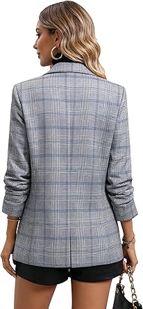 71FnDmokbFL._AC_SY445_ Mina Self Women's 2026 Plaid Houndstooth Coat - Lightweight Fully Lined Button Casual Daily Office Work Jacket with Pockets