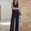 Women's 2-Piece Vest & Pants Set - Wrinkle-Resistant Waistcoat, High-End Business Formal & Casual Trouser Suit