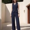 Women's 2-Piece Vest & Pants Set - Wrinkle-Resistant Waistcoat, High-End Business Formal & Casual Trouser Suit