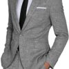 Premium Men's Lightweight Casual Suit 2-Piece Set, Single-breasted Blazer Jacket with Trousers, Ideal for Weddings, Business Events, Dances and Reunions