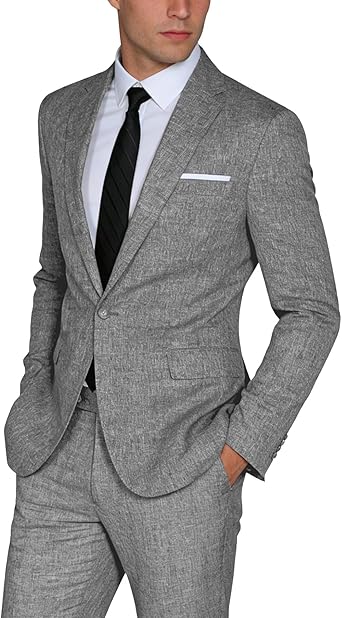 Premium Men's Lightweight Casual Suit 2-Piece Set, Single-breasted Blazer Jacket with Trousers, Ideal for Weddings, Business Events, Dances and Reunions