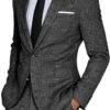 Premium Men's Lightweight Casual Suit 2-Piece Set, Single-breasted Blazer Jacket with Trousers, Ideal for Weddings, Business Events, Dances and Reunions