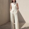 Women's 2-Piece Vest & Pants Set - Wrinkle-Resistant Waistcoat, High-End Business Formal & Casual Trouser Suit