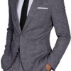Premium Men's Lightweight Casual Suit 2-Piece Set, Single-breasted Blazer Jacket with Trousers, Ideal for Weddings, Business Events, Dances and Reunions