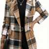 815Re6zZNrL._AC_SY445_ Mina Self Women's 2026 Plaid Houndstooth Coat - Lightweight Fully Lined Button Casual Daily Office Work Jacket with Pockets