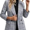 81G6-wSe6QL._AC_SY445_ Mina Self Women's 2026 Plaid Houndstooth Coat - Lightweight Fully Lined Button Casual Daily Office Work Jacket with Pockets