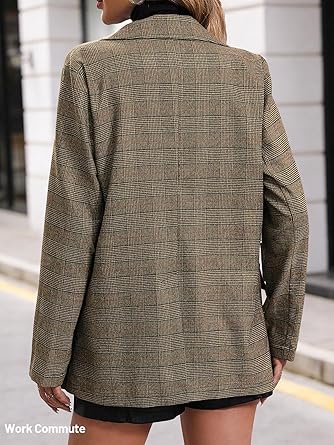 81iIvVt+LmL._AC_SY445_ Mina Self Women's 2026 Plaid Houndstooth Coat - Lightweight Fully Lined Button Casual Daily Office Work Jacket with Pockets