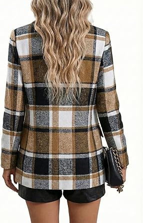 81onhJlgv7L._AC_SY445_ Mina Self Women's 2026 Plaid Houndstooth Coat - Lightweight Fully Lined Button Casual Daily Office Work Jacket with Pockets